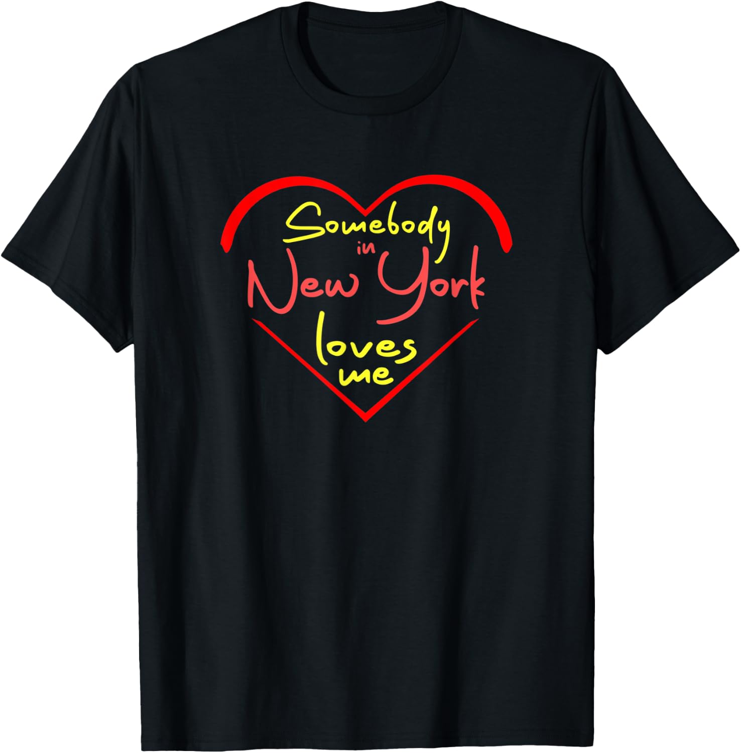 Somebody in New York Loves Me T-Shirt - T-Shirt | Black