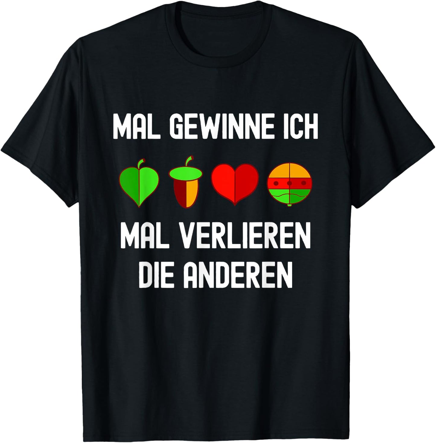 Schafkopf Kartenspiel Spielkarten Bayerischer Schafkopf T-Shirt - T-Shirt | Black