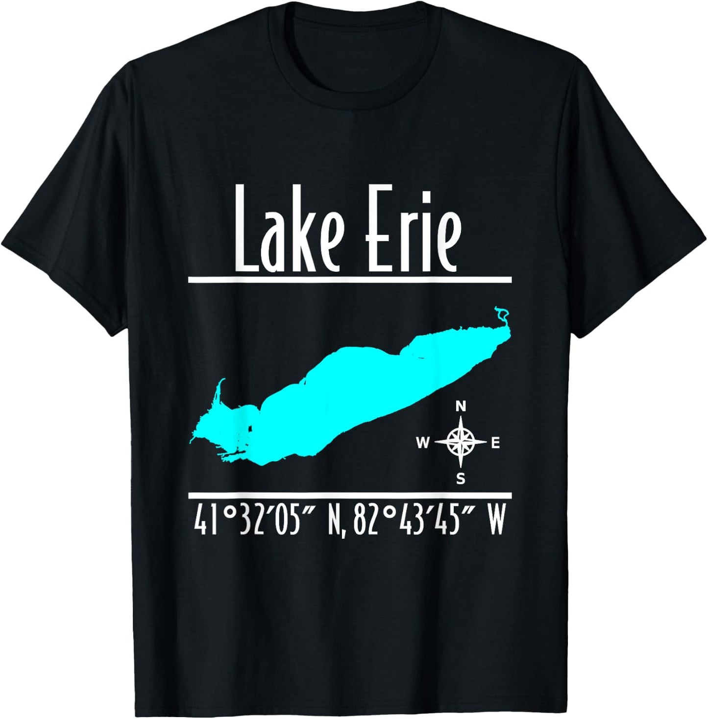 Modern Lake Erie - Great Lakes T-Shirt - T-Shirt | Black