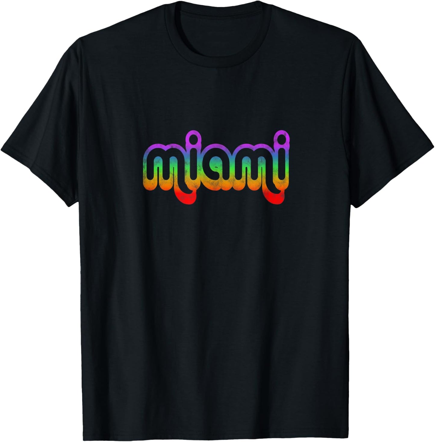 Miami Vintage Retro Florida Graphic Pride Love T Gifts T-Shirt - T-Shirt | Black
