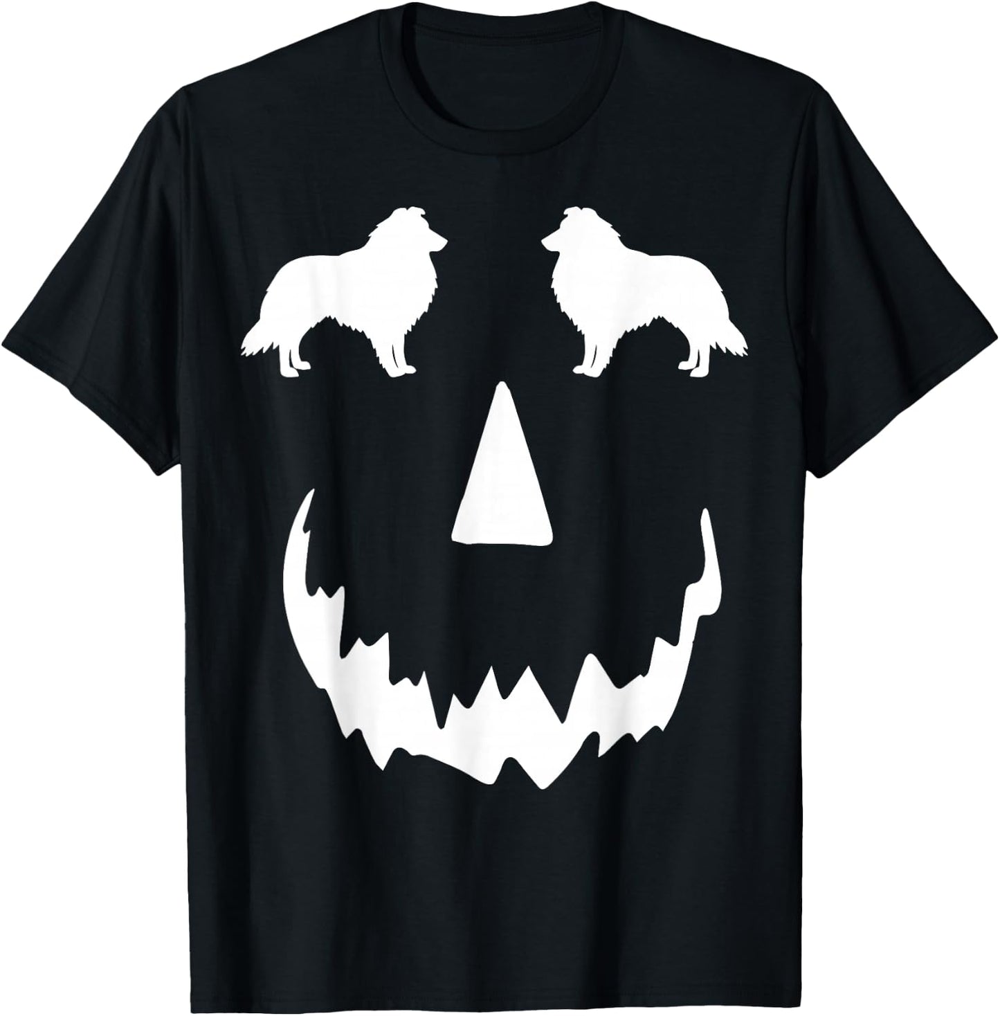 pumpkin Sheltie halloween, Shetland Sheepdog halloween T-Shirt - T-Shirt | Black