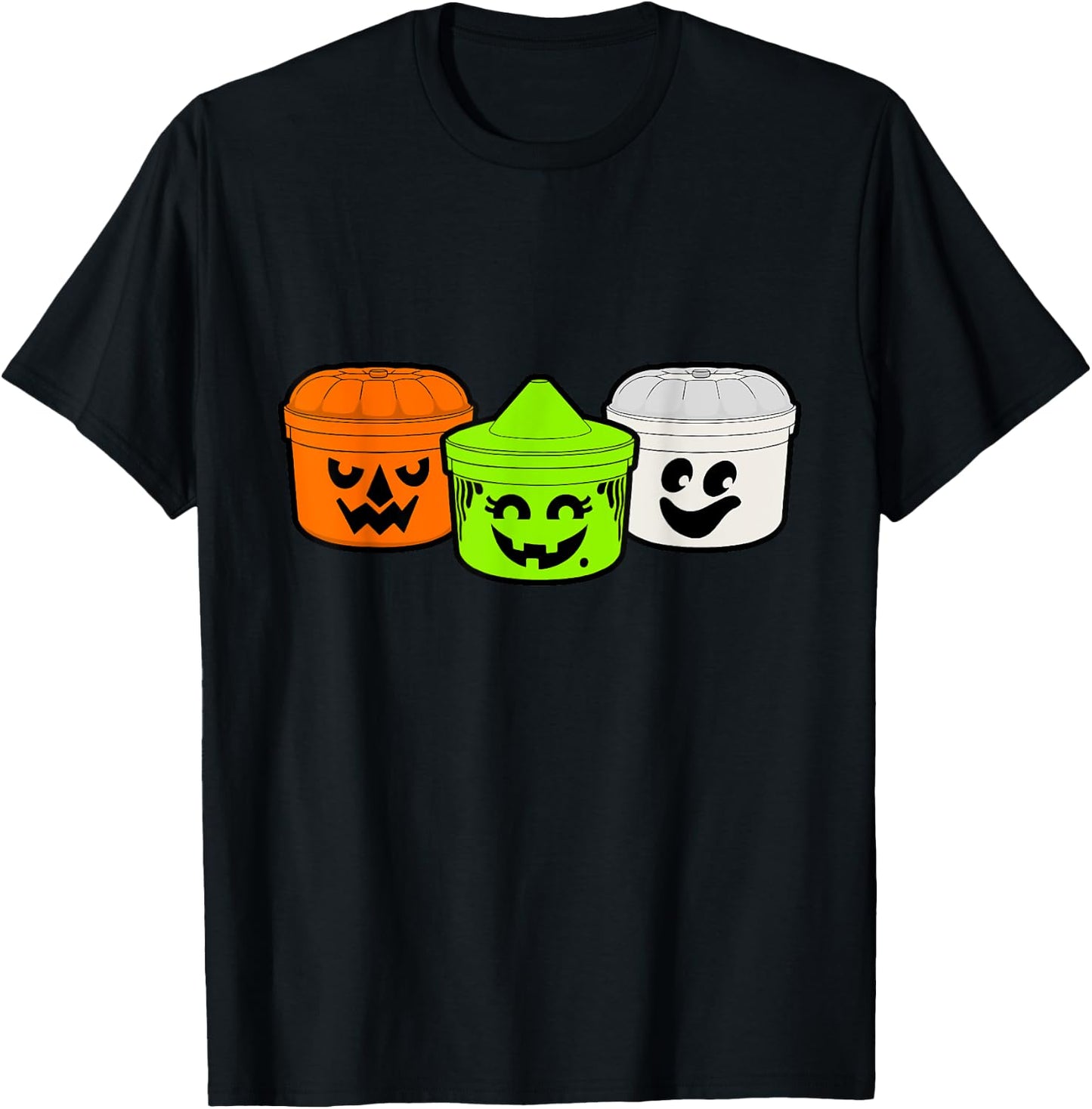 Boo Buckets Halloween Pumpkin Witch And Ghost T-Shirt - T-Shirt | Black