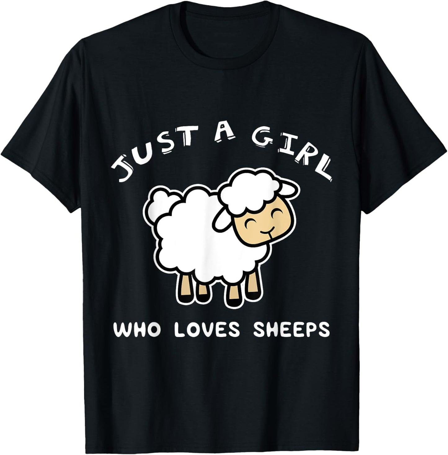 Just A Girl Who Loves Sheep Shirt, Sheep , Farm Shirt T-Shirt - T-Shirt | Black