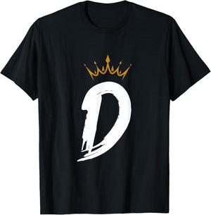 Queen King Letter D - Favorite Letter With Crown Alphabet T-Shirt - T-Shirt | Black
