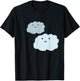 Two Smiling Blue Clouds Fun T-Shirt - T-Shirt | Black