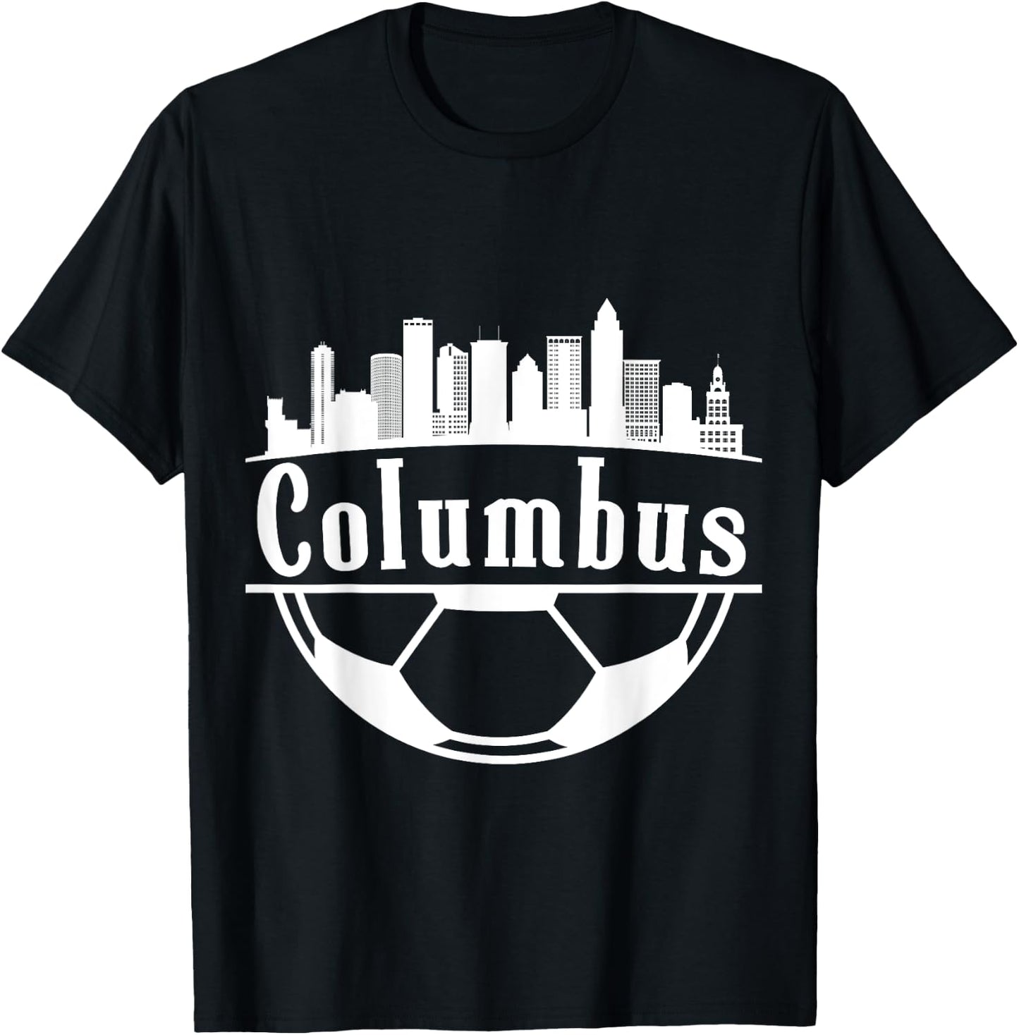Columbus Ohio State Soccer City Skyline T-Shirt - T-Shirt | Black