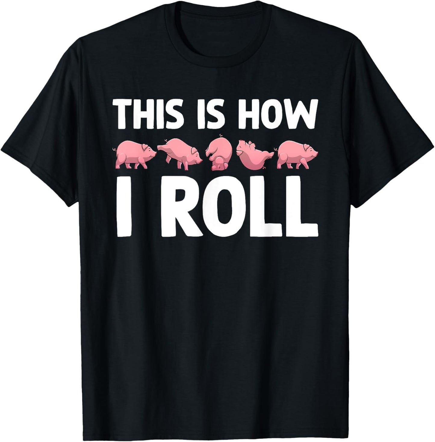 Funny Pig Design Women Farm Animal Piggy Pig Lover T-Shirt - T-Shirt | Black