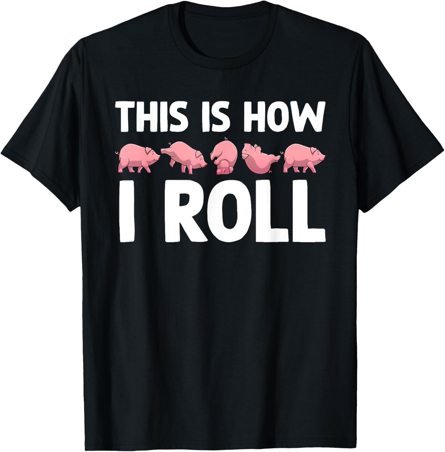 Funny Pig Design Women Farm Animal Piggy Pig Lover T-Shirt - T-Shirt | Black