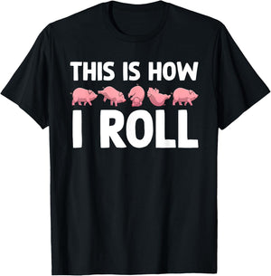 Funny Pig Design Women Farm Animal Piggy Pig Lover T-Shirt - T-Shirt | Black