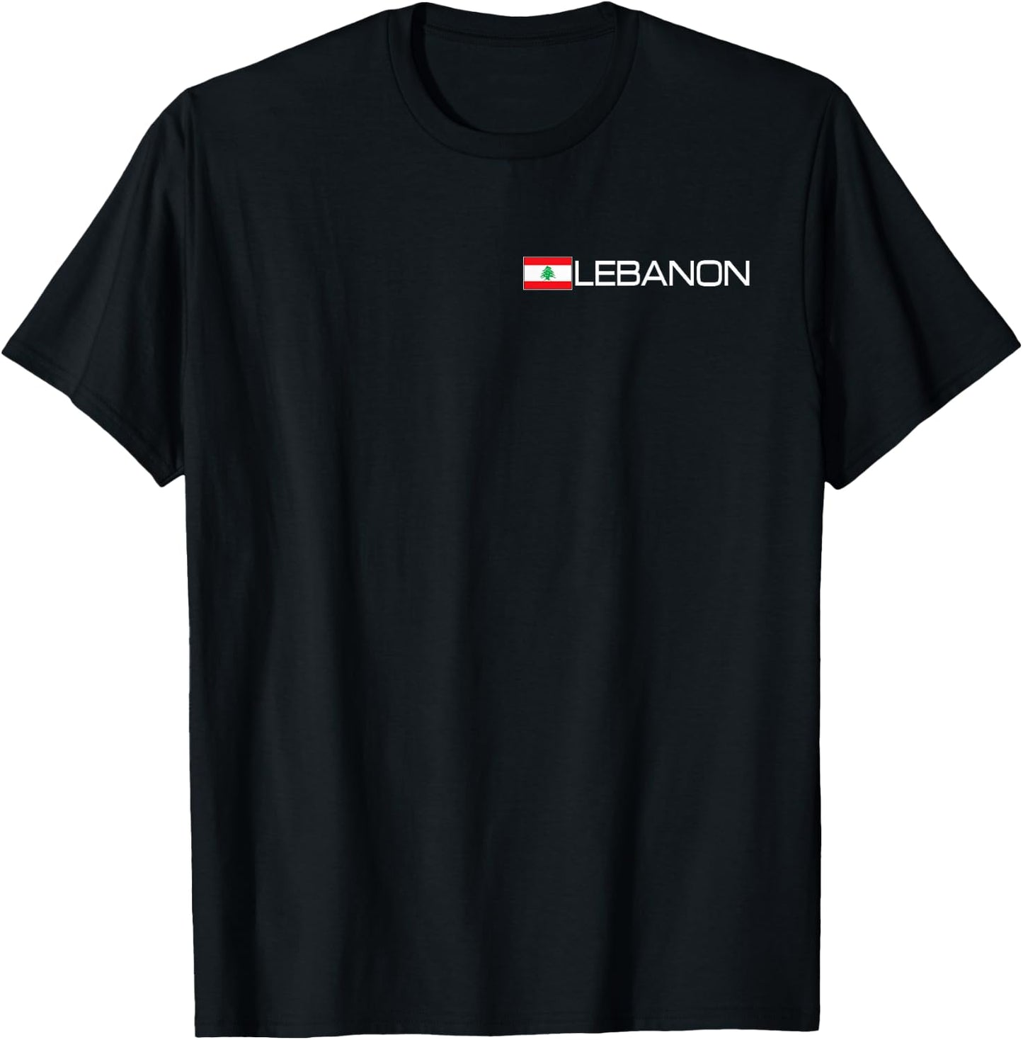 Lebanon National Flag Sports T-Shirt - T-Shirt | Black