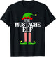 Mustache Elf Family Matching Group Funny Christmas T-Shirt - T-Shirt | Black