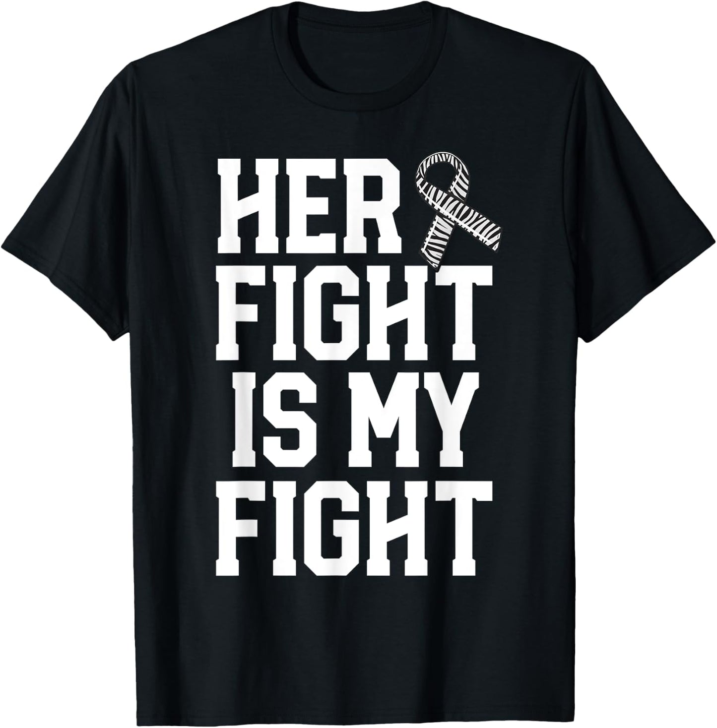 Her Fight Is My Fight Rare Disease Awareness Husband EDS T-Shirt - T-Shirt | Black