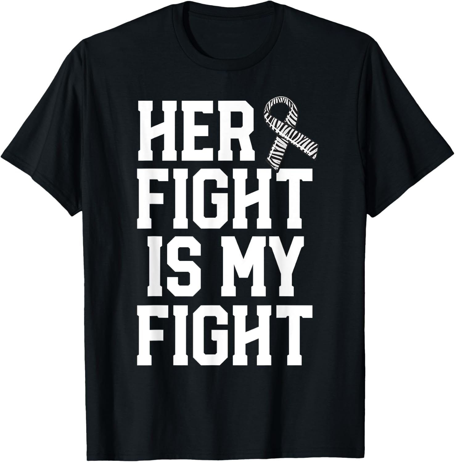 Her Fight Is My Fight Rare Disease Awareness Husband EDS T-Shirt - T-Shirt | Black