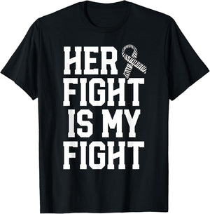 Her Fight Is My Fight Rare Disease Awareness Husband EDS T-Shirt - T-Shirt | Black