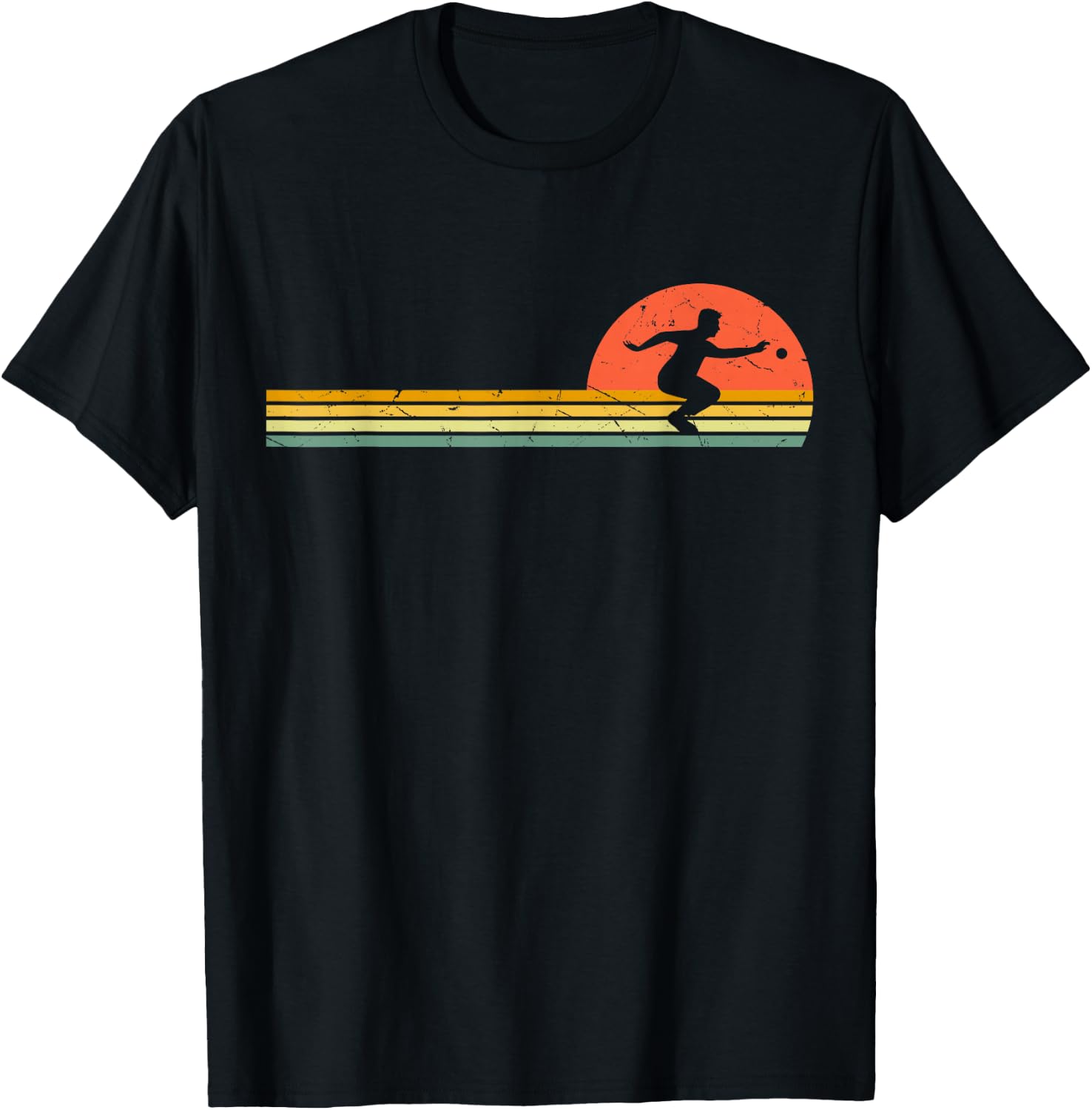 Boule Retro Boccia Vintage Boulesport Petanque Boulespieler , black, S T-Shirt - T-Shirt | Black