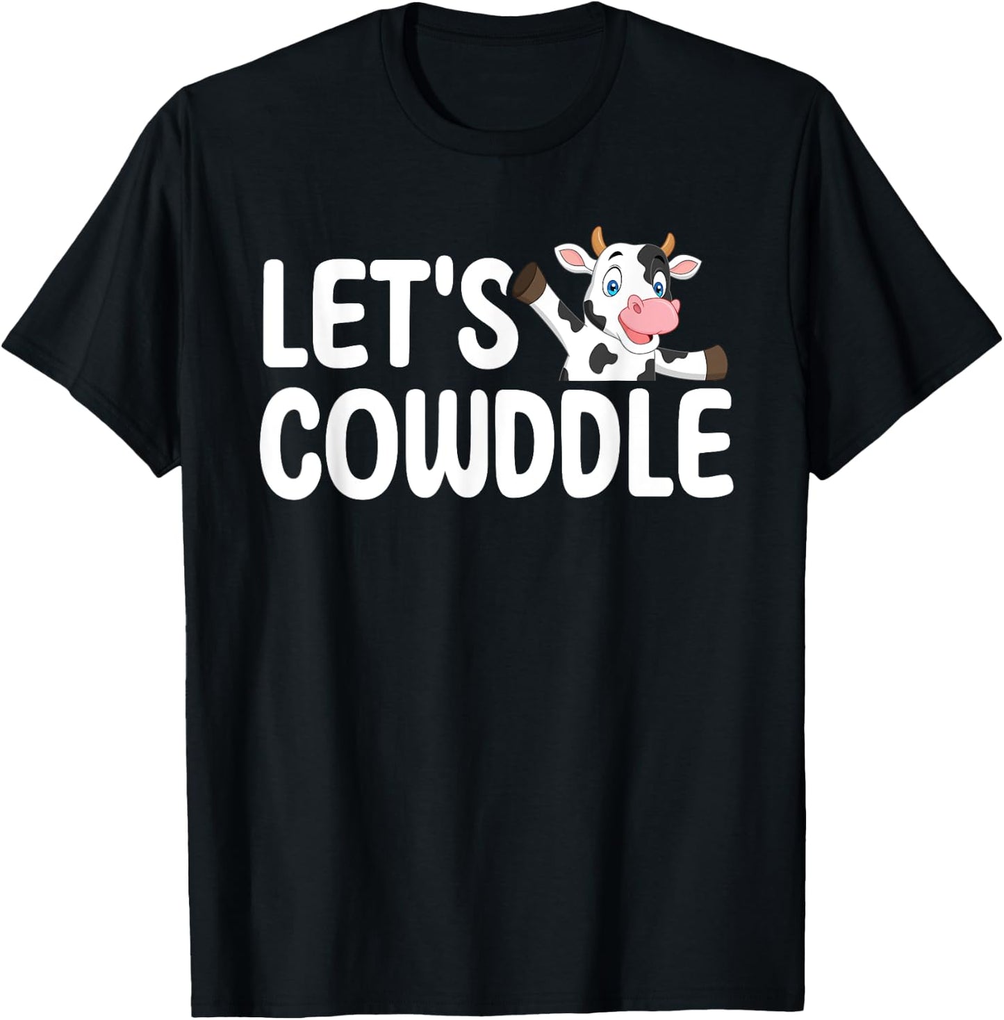 Lets Cowddle Cow Sleeping Cow Cuddle Pajama T-Shirt - T-Shirt | Black