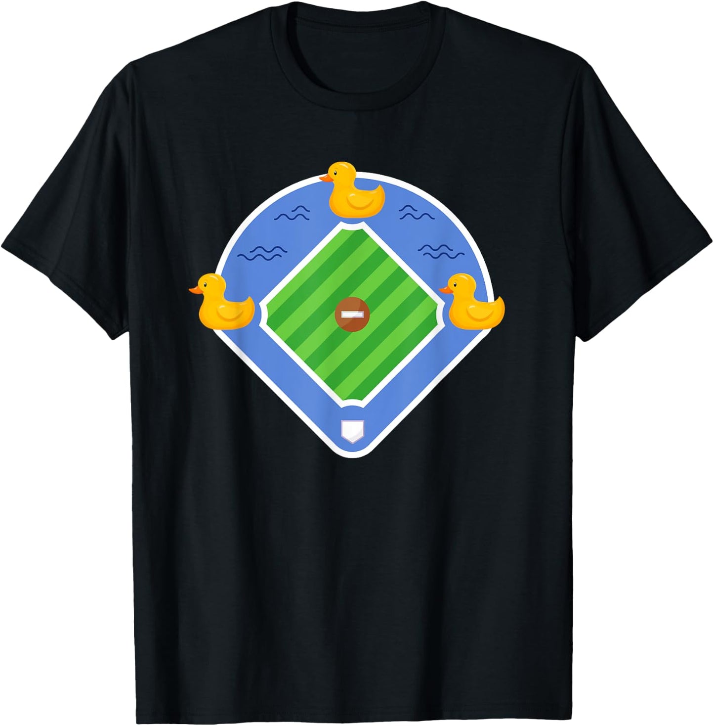 Funny Ducks On The Pond Baseball Quotes Bases Loaded Cute T-Shirt - T-Shirt | Black