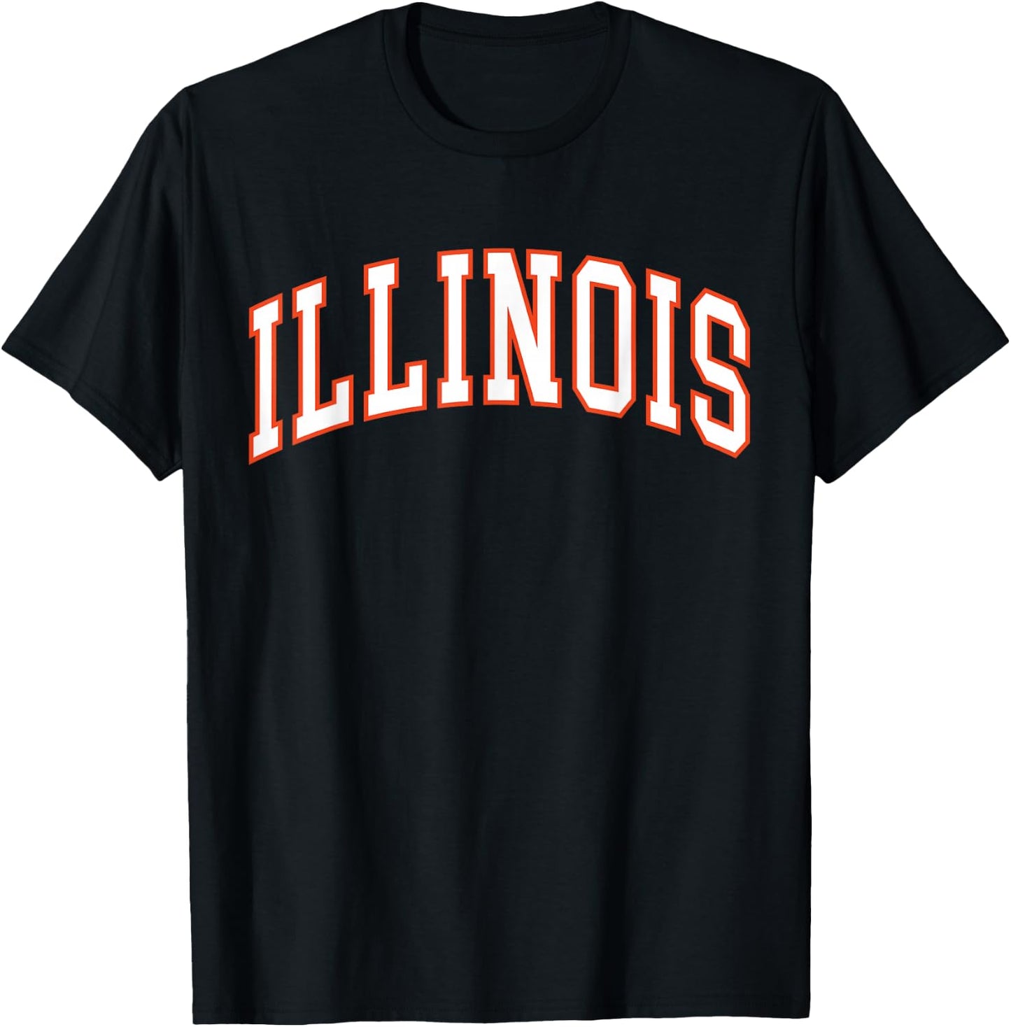 Retro Illinois Vintage Illinois Orange Blue Throwback IL T-Shirt - T-Shirt | Black