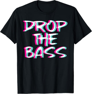 Drop The Bass Outfit I Trippy EDM Festival Clothing Techno T-Shirt - T-Shirt | Black