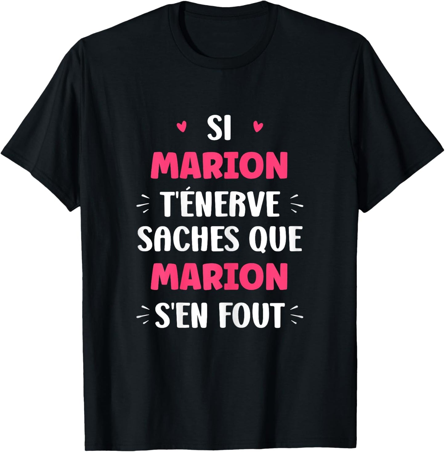 Name Si Marion t'énerve Humour first name Marion , Black, Female X-Small T-Shirt - T-Shirt | Black
