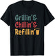 Funny Vintage Grill Dad - Grilling Chilling Refilling T-Shirt - T-Shirt | Black