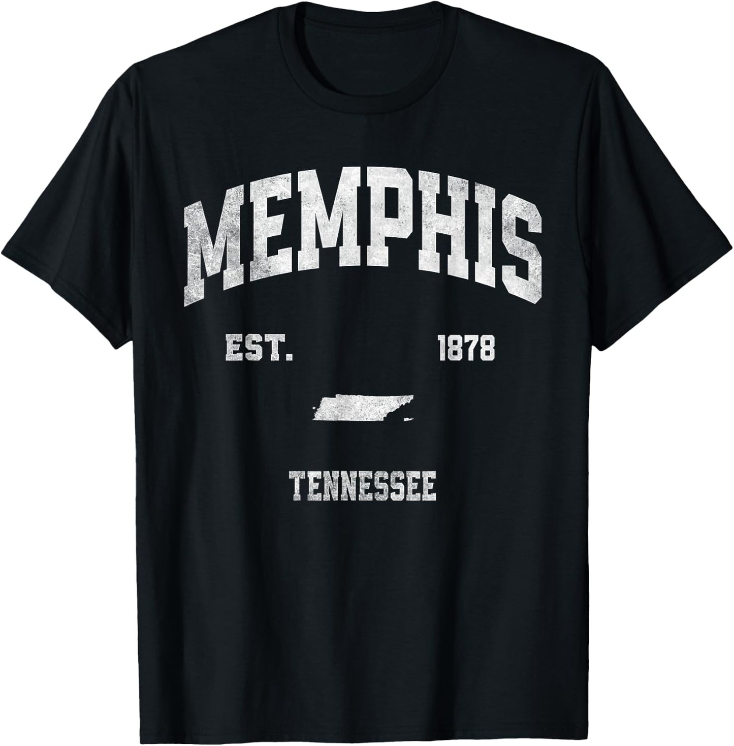 Memphis Tennessee TN Athletic Throwback Souvenir T-Shirt - T-Shirt | Black