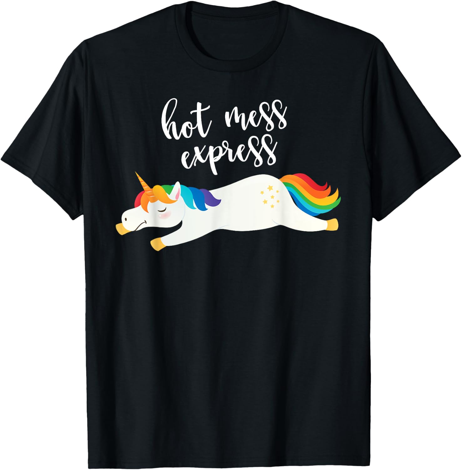 Hot Mess Express Funny Magical Unicorn T-Shirt - T-Shirt | Black