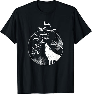 Scary bats werewolf wolf Halloween costume T-Shirt - T-Shirt | Black