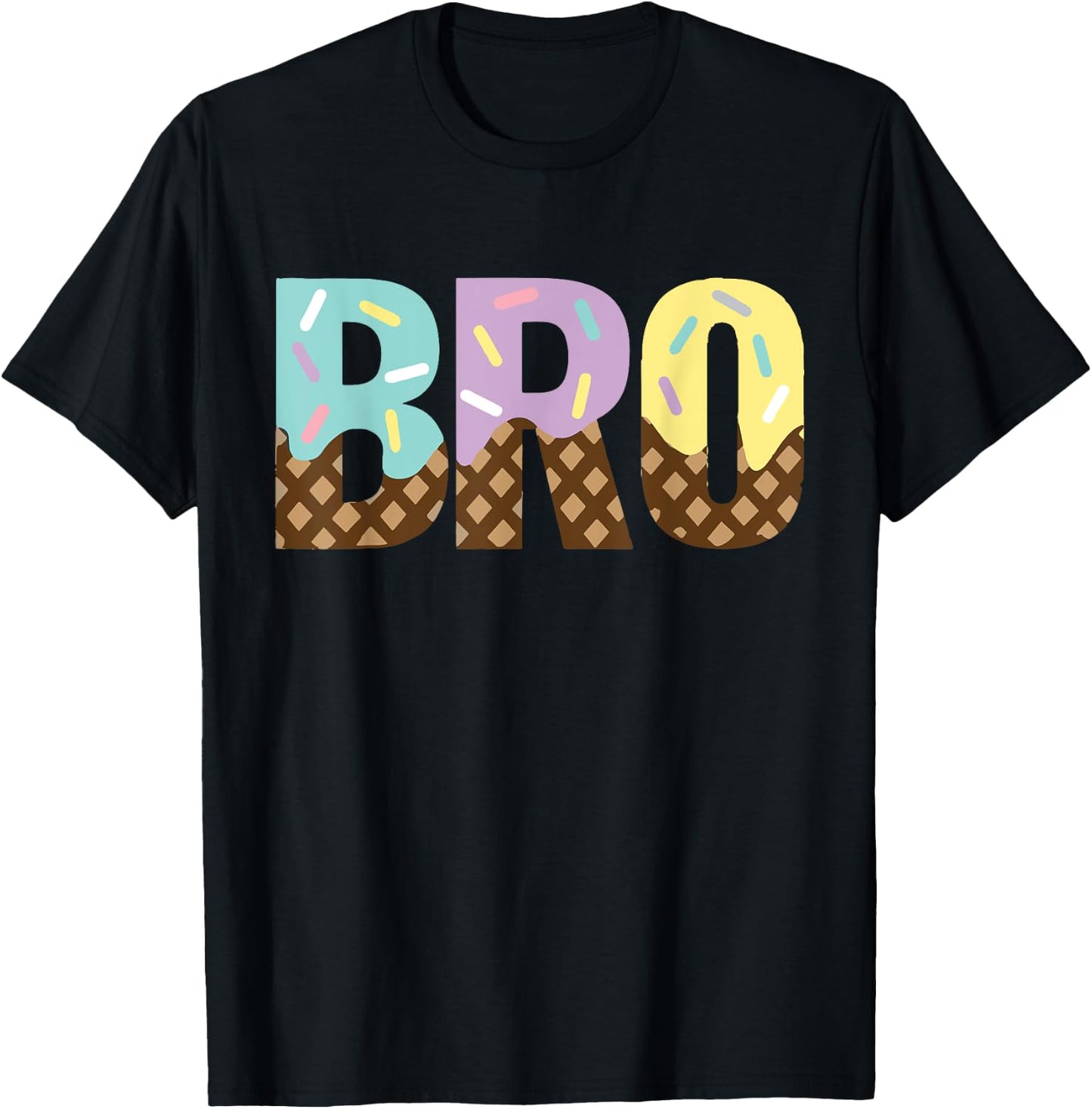 Brother Of The Sweet One Ice Cream 1st First Birthday Family Women Kids T-Shirt - T-Shirt | Black