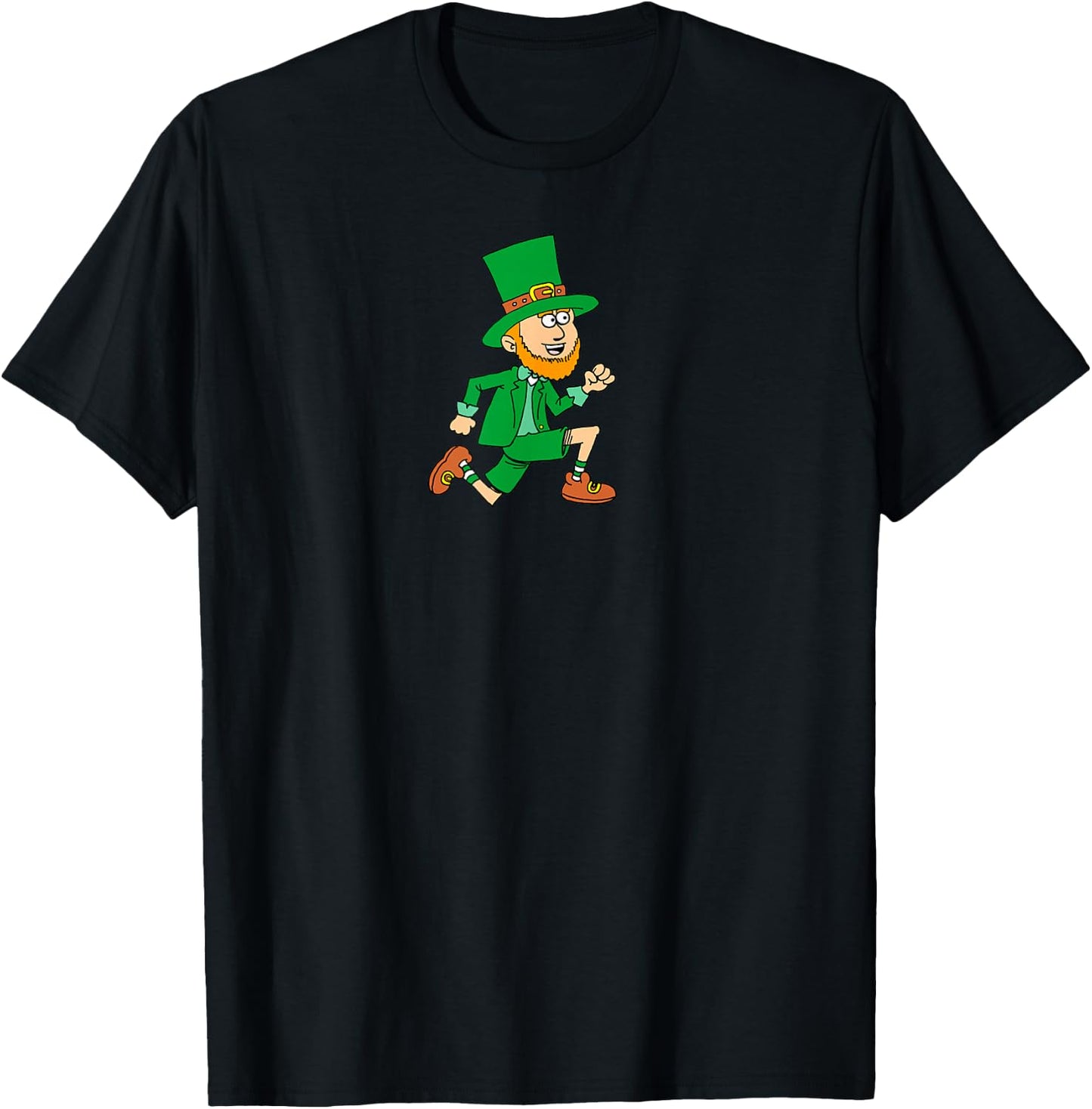 Running Leprechaun Funny St Patricks Race T-Shirt - T-Shirt | Black