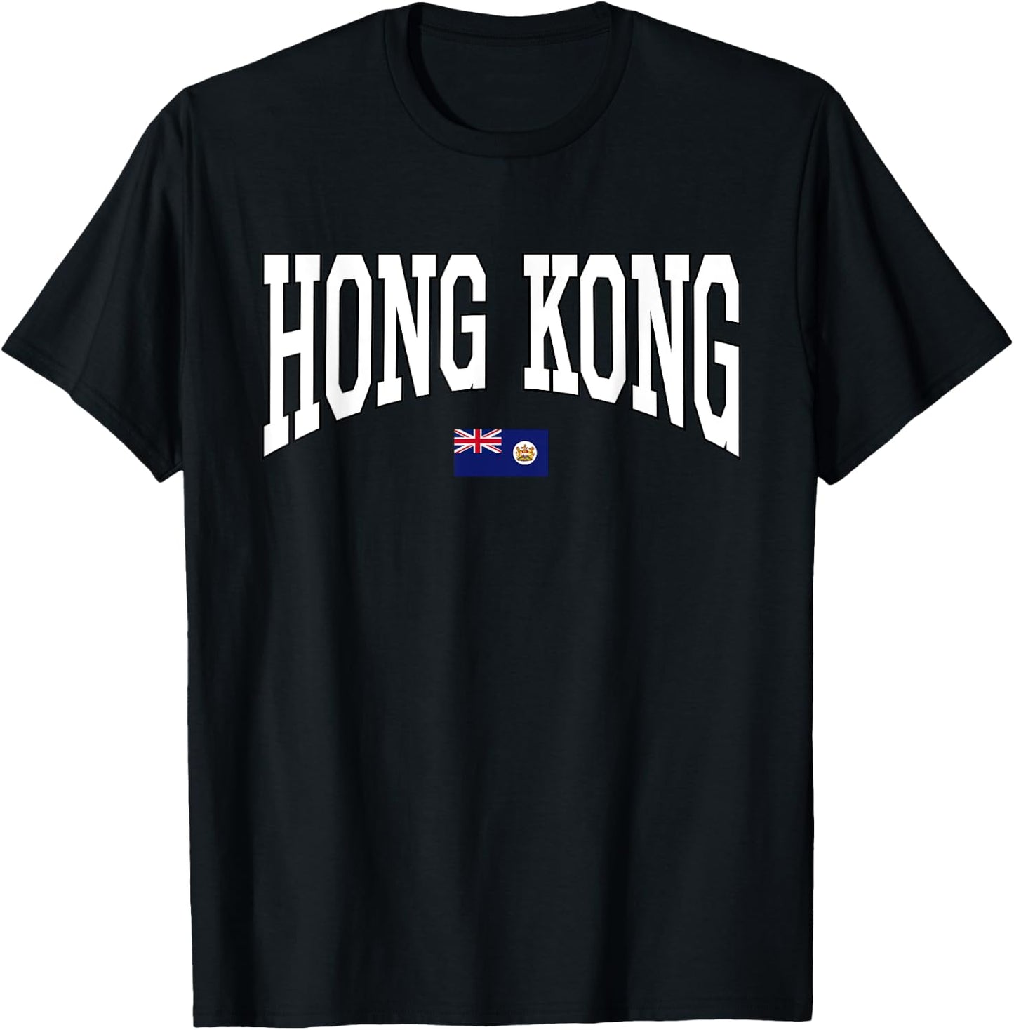 Classic British Hong Kong Flag Hongkonger Vintage Campus T-Shirt - T-Shirt | Black