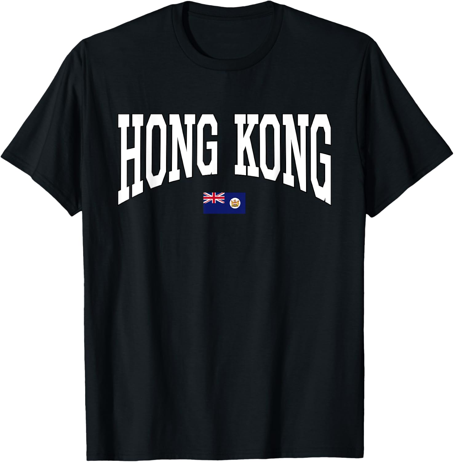 Classic British Hong Kong Flag Hongkonger Vintage Campus T-Shirt - T-Shirt | Black