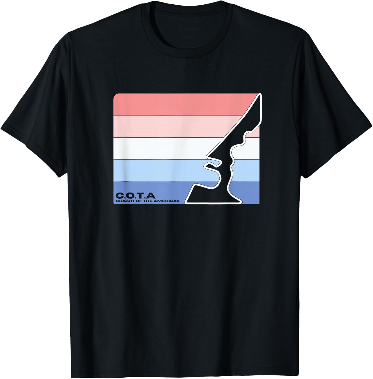COTA USA Racetrack Map Layout T-Shirt - T-Shirt | Black