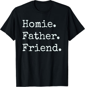 Fathers Day Homie Father Friend Retro Grunge Vintage Daddy T-Shirt - T-Shirt | Black