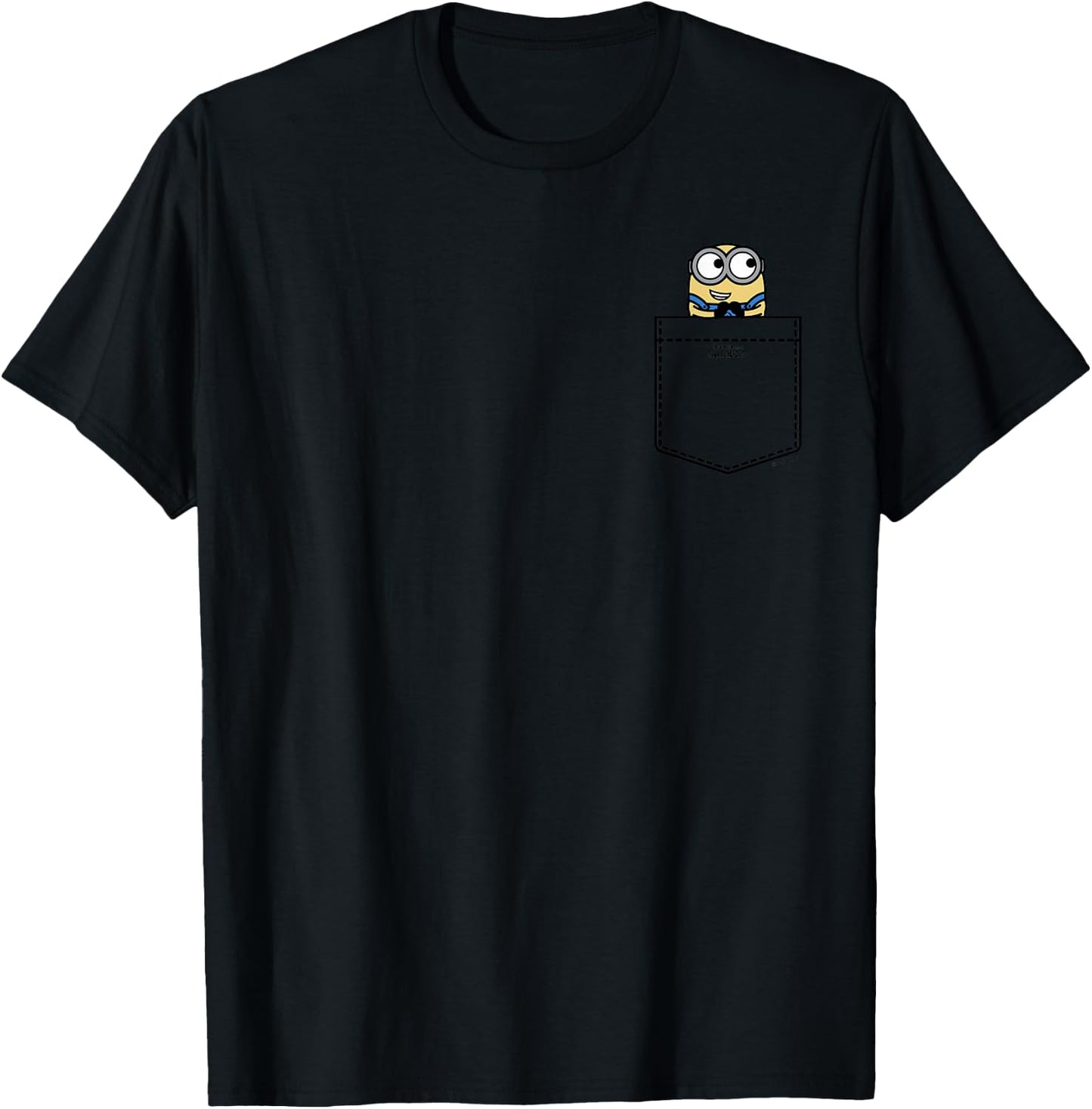 Minions Bob Mischievous Smile Pocket Hit , gray T-Shirt - T-Shirt | Black