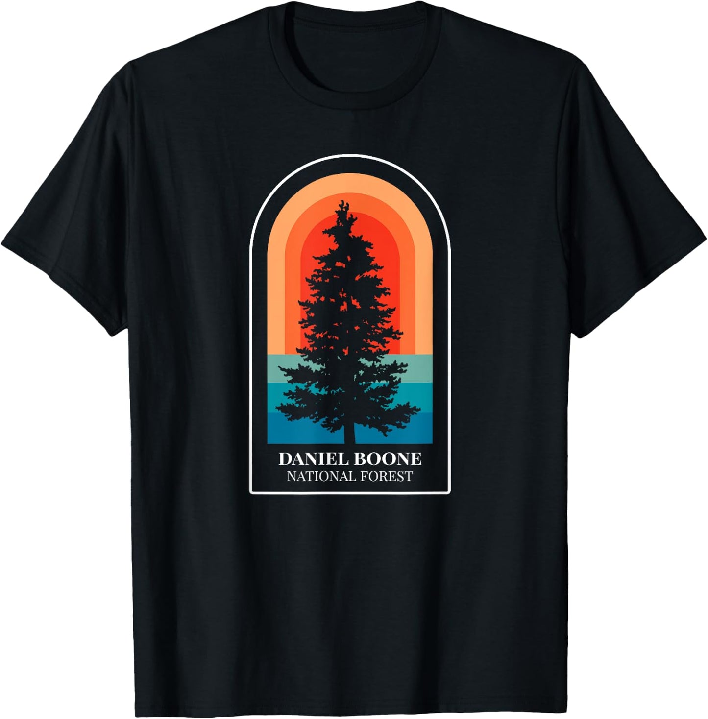 Retro Daniel Boone National Forest Kentucky Hiking T-Shirt - T-Shirt | Black