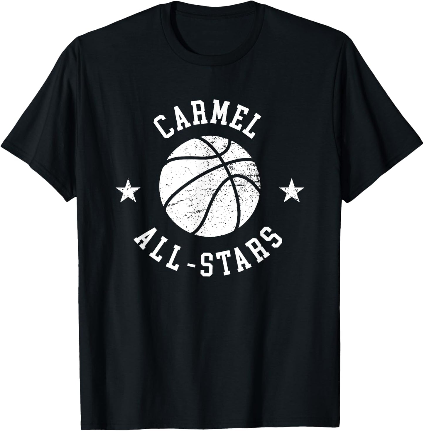 Carmel Vintage All-Stars Retro 80s Basketball T-Shirt - T-Shirt | Black