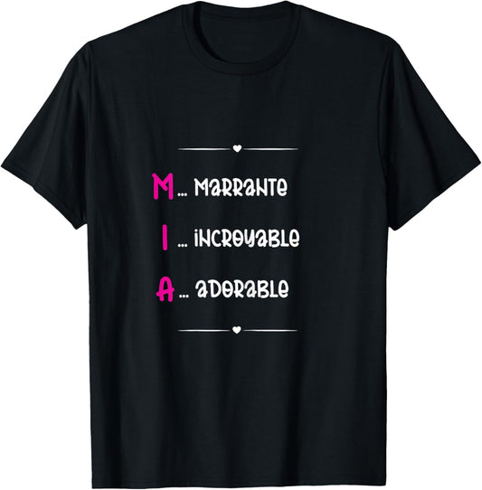 Mia Prenom Personnalisé Femme Cadeau Prenom Mia Girls' , Black T-Shirt - T-Shirt | Black