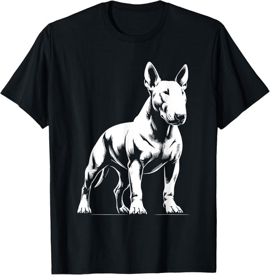 Dog Dad Mom Lover – Monochromatischer Bullterrier T-Shirt - T-Shirt | Black