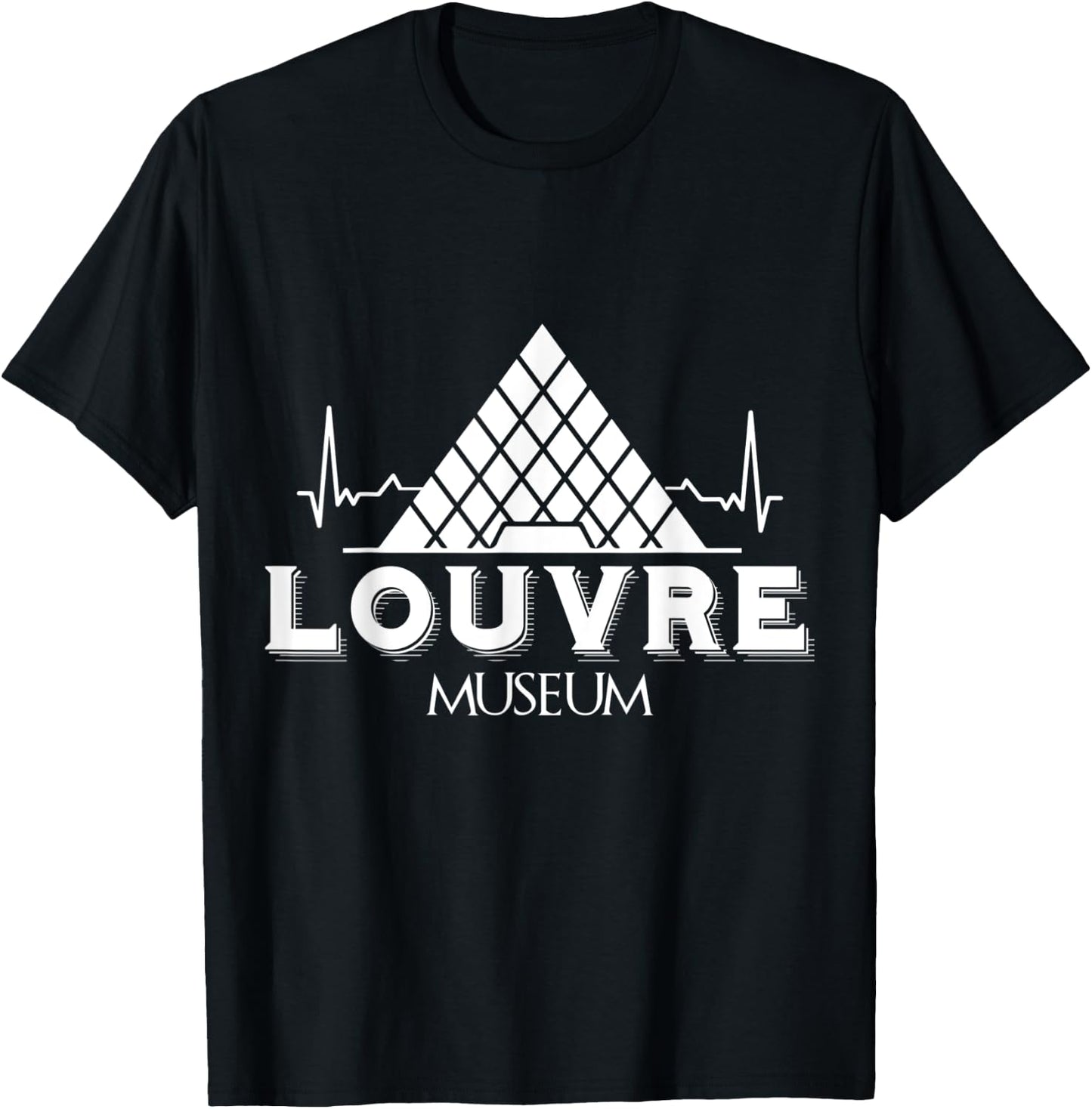 Louvre Museum Heartbeat from Paris France T-Shirt - T-Shirt | Black