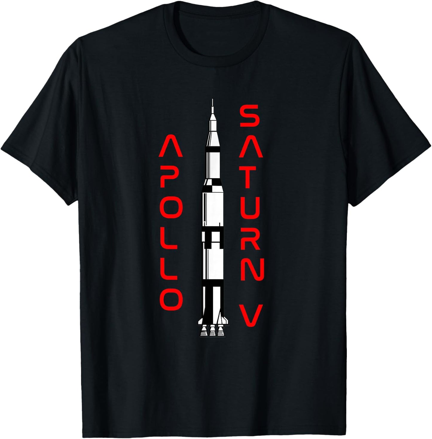 Apollo 11 Saturn V Moon Rocket Space T-Shirt - T-Shirt | Black