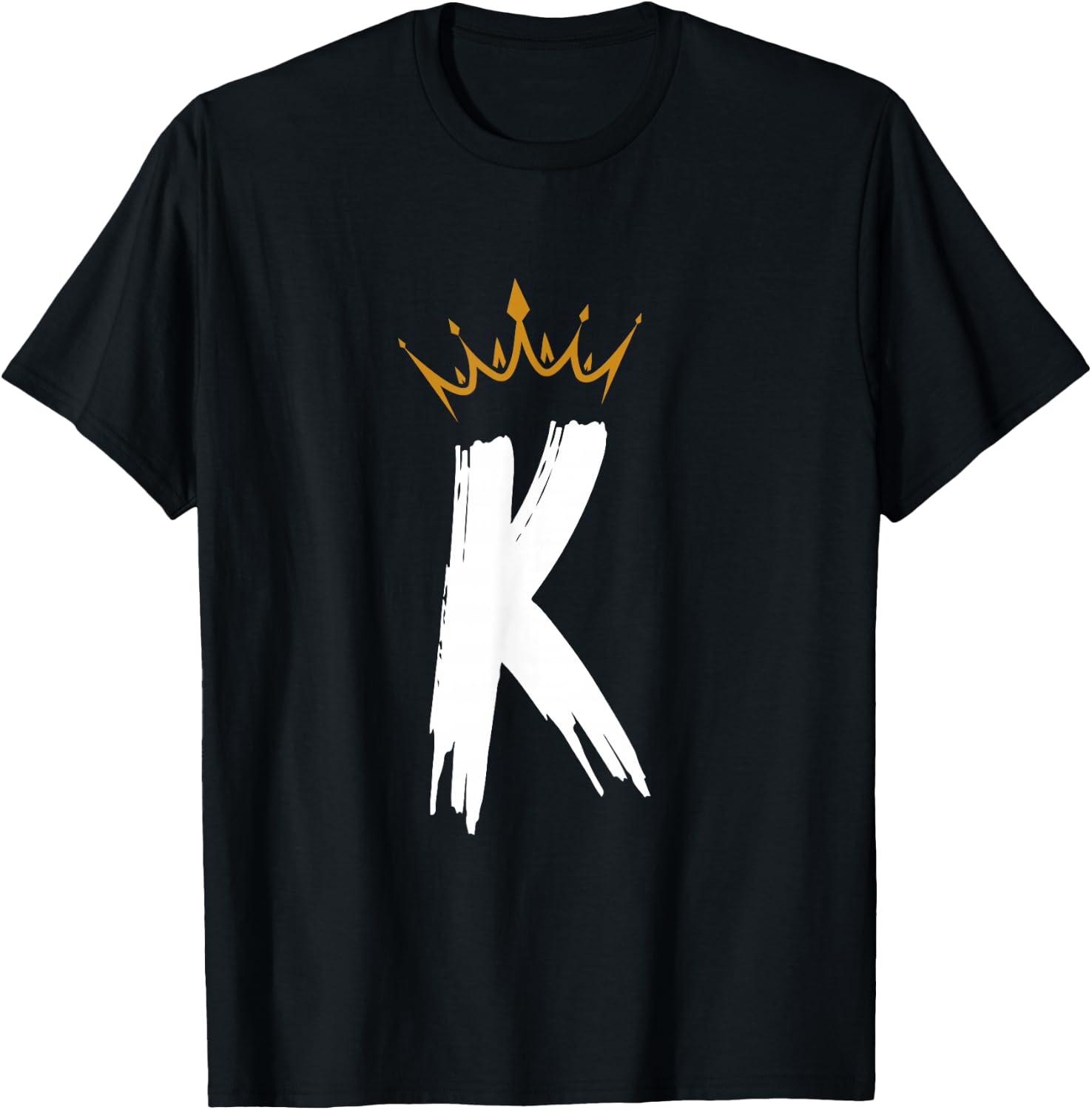 Queen King Letter K - Favorite Letter With Crown Alphabet T-Shirt - T-Shirt | Black