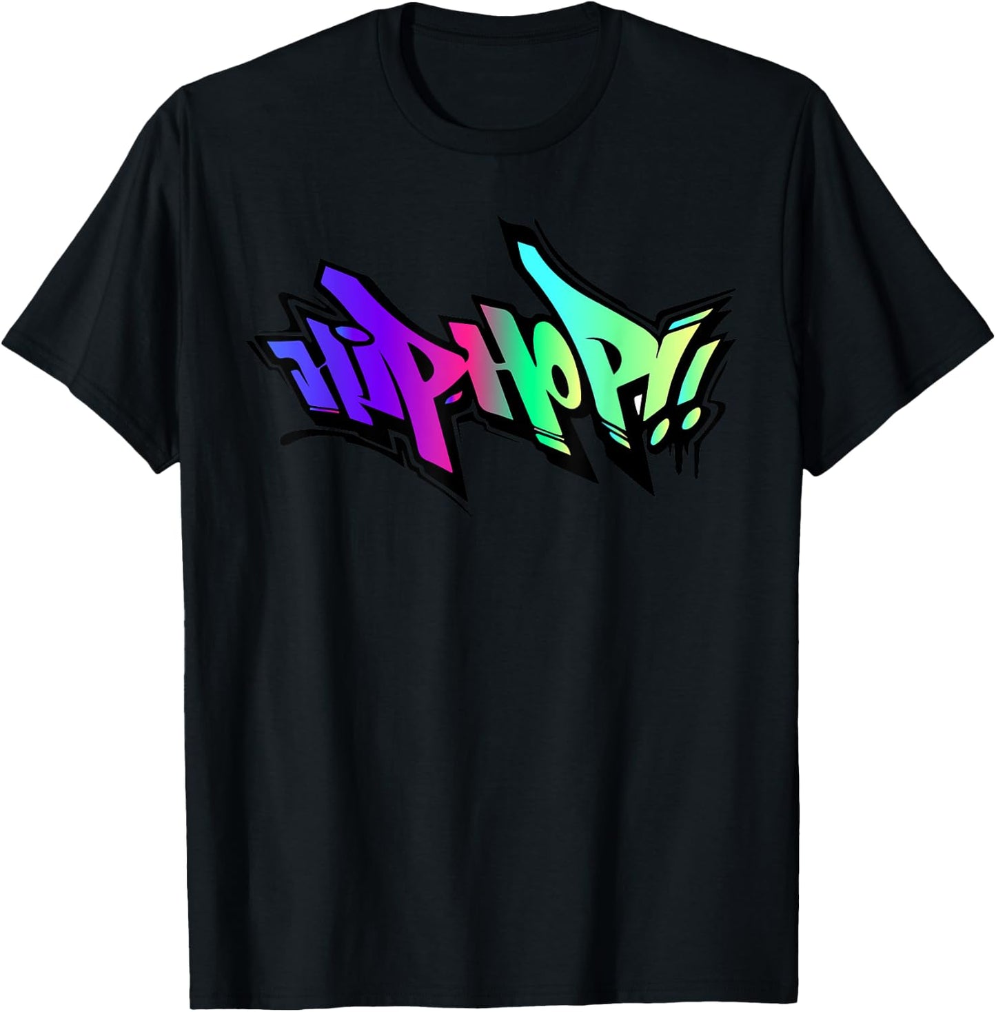 Love Hip Hop Rap Musik, Musiker, cool, regenbogenfarben, bunt T-Shirt - T-Shirt | Black