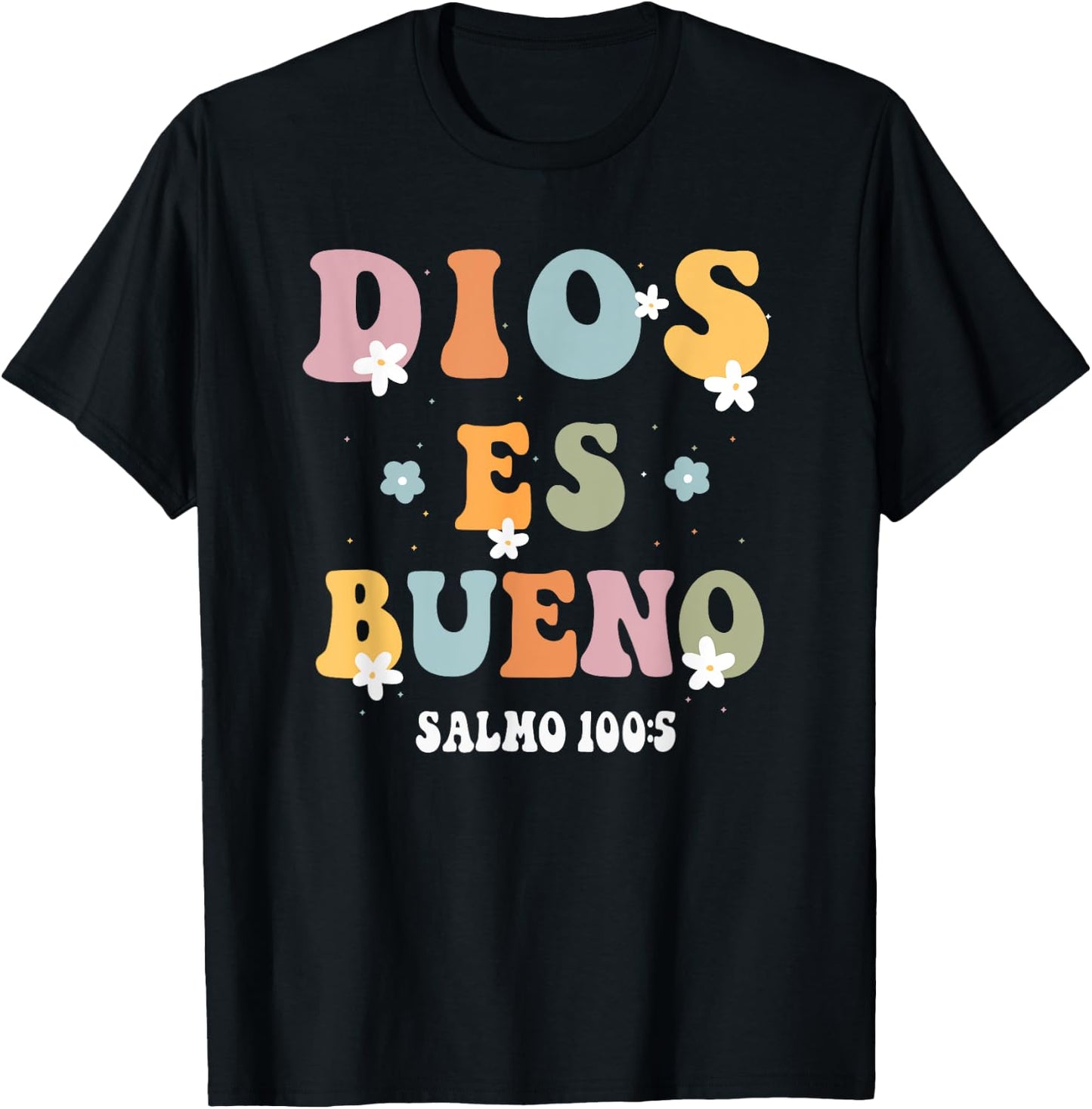 Dios Es Bueno Christian Spanish Girls T-Shirt - T-Shirt | Black