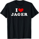 I Love Jager, J'Aime Jager , Black, S T-Shirt - T-Shirt | Black