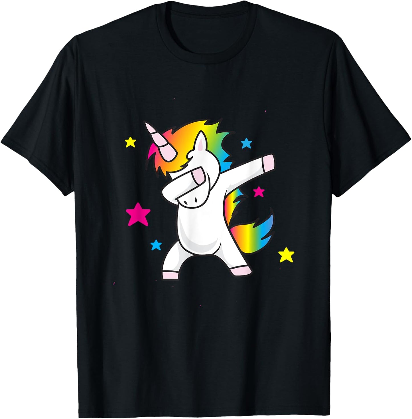 Dabbing Unicorn Funny Dance Kid's And Adults T-Shirt - T-Shirt | Black