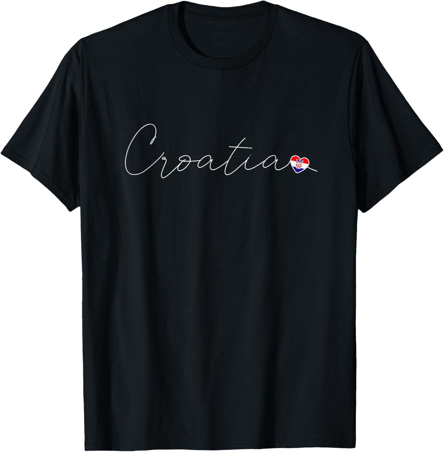 Hrvatska Liebe Kroatische Flagge und Herz auf Kroatien T-Shirt - T-Shirt | Black