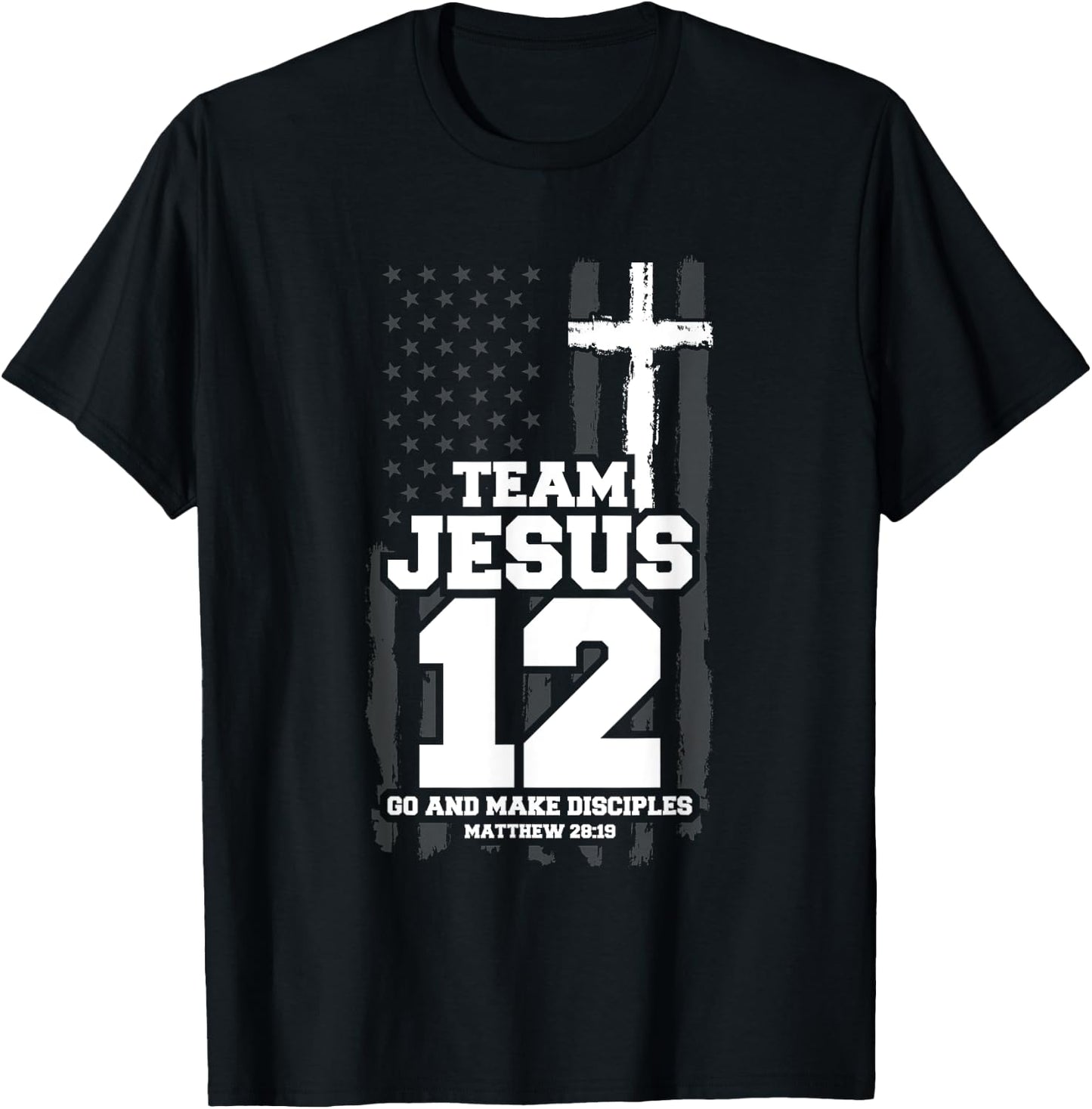 Jesus Baseball Team Jesus Christian Matthew 28:19 Verse T-Shirt - T-Shirt | Black