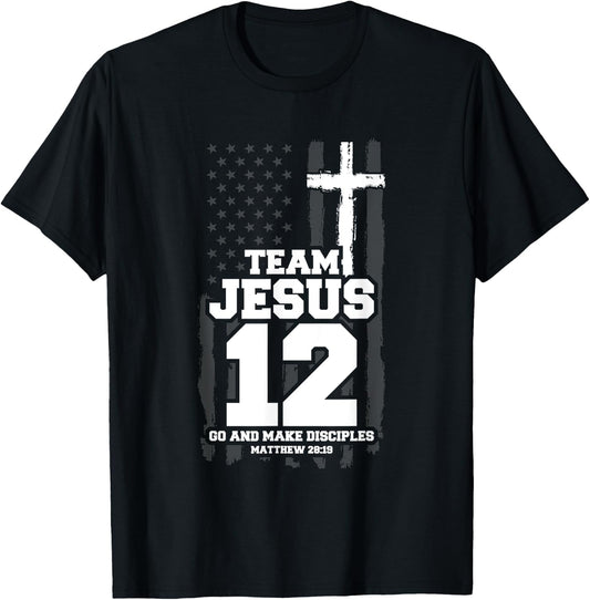 Jesus Baseball Team Jesus Christian Matthew 28:19 Verse T-Shirt - T-Shirt | Black