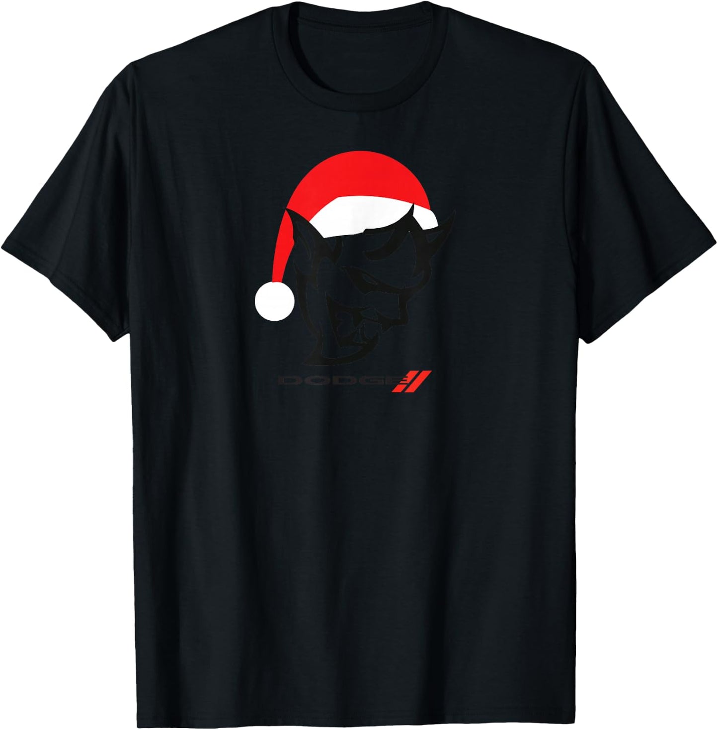 Dodge Demon Santa Hat Red T-Shirt - T-Shirt | Black